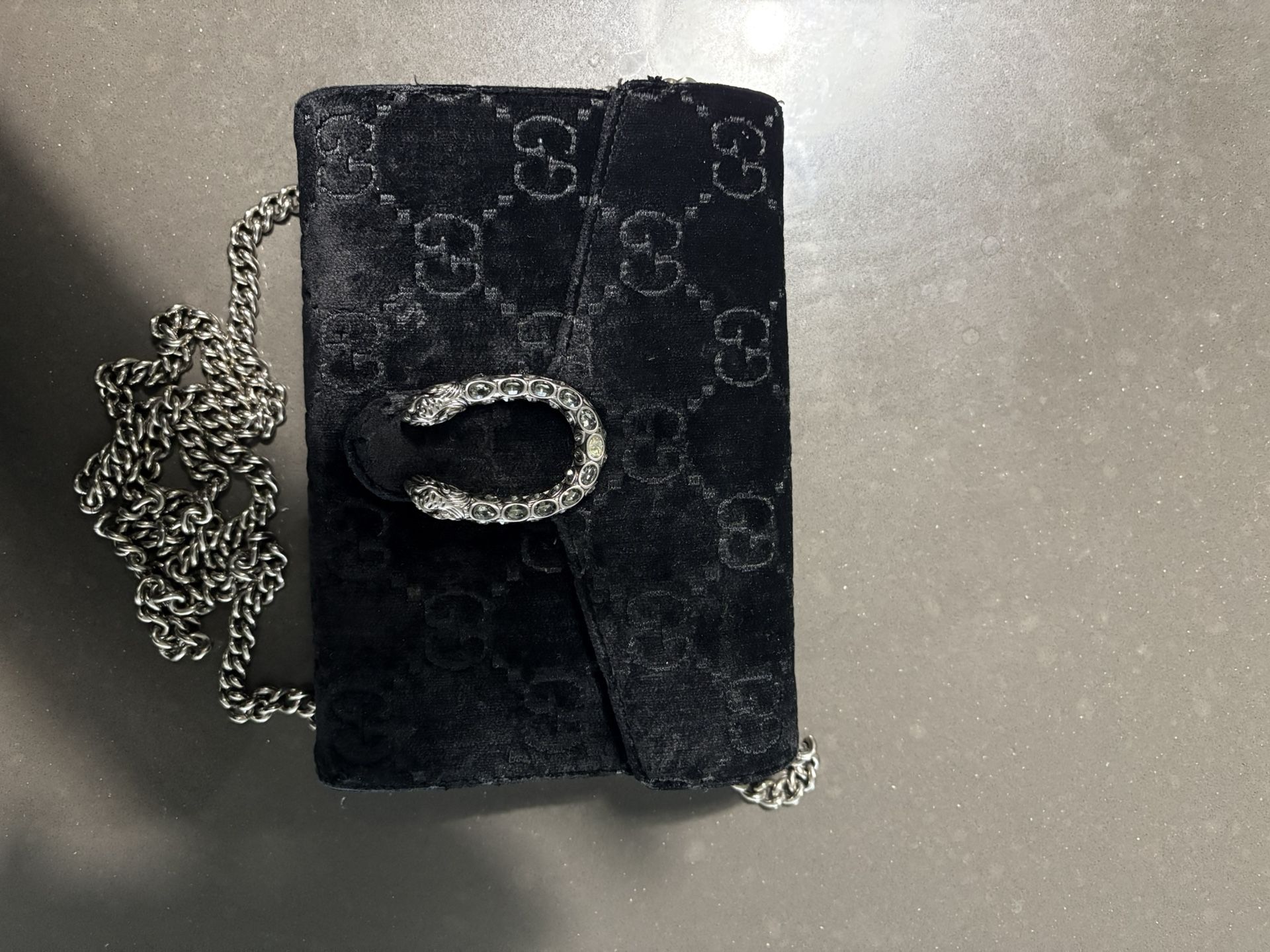 Gucci Dionysus Chain Wallet GG Velvet Small