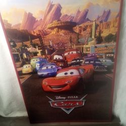  Disney Licensed Pixar Cars Posters (6) Framed Red 22 1/2 " x 34"  
