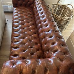 Vintage Chesterfield Leather Sofa 