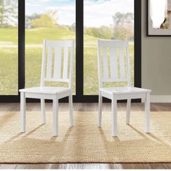 Wood Dining Chair, Set of 2, White, Indoor, New in Box