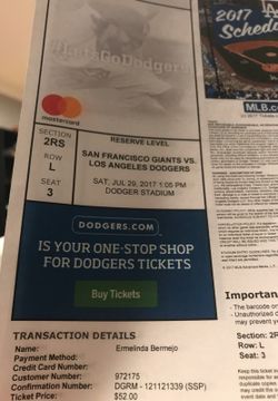 Dodgers vs Giants 7/29