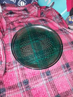 Vintage Anchor Hocking 12" Emerald Green Serving Platter