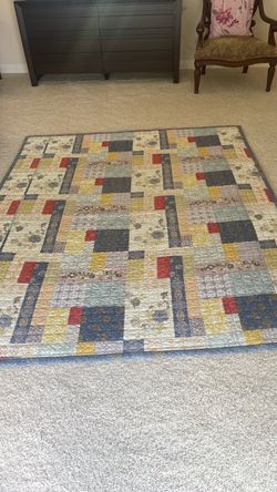 Korean-style quilted cotton washable rug