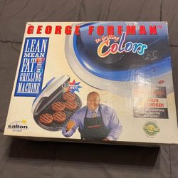 George Foreman Grill With Blue Top Cover, Warmer,  Accessories 