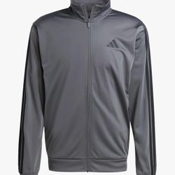 NEW Adidas Track Jackets Men’s ALL SIZES Gray & Black Sweatshirt Soccer 