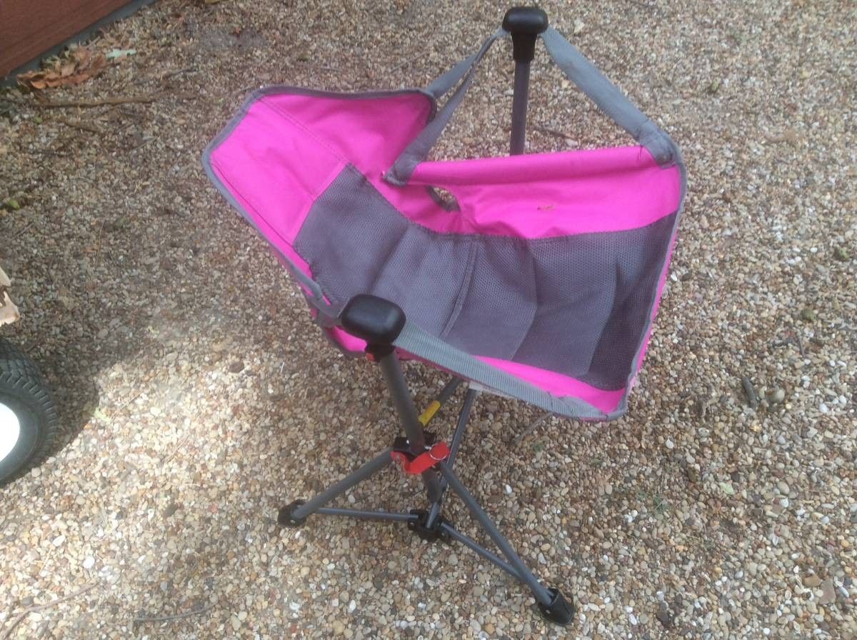 Portable Folding Baby Rocker Cradle Chair Swing in Pink Works GREAT