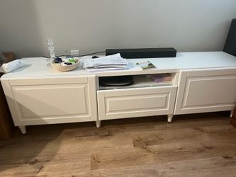 White tv bench