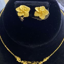 24K/14K FLOWER EARRINGS