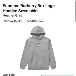 Supreme Burberry Box Logo Hoodie Size XL for Sale in Alameda