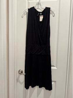 Mixit Black Sleeveless Wrap-Style Midi Dress size large