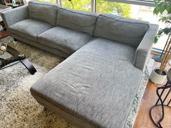 Living Spaces Cosmos Grey Sectional Sofa w/ Chaise