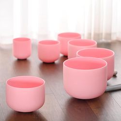 Pink  crystal  sound Bowls set of 7