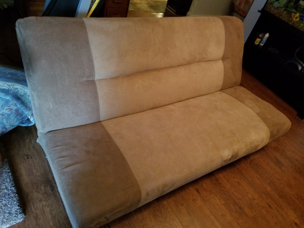 Suede Futon Couch/Bed