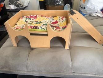 Wooden Small Pet Bed with Cushion