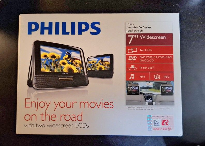 Philips PD7012 7-Inch LCD Dual Screen Portable DVD Player