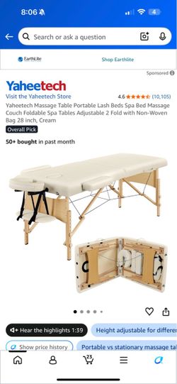 Yaheetech Portable Folding Massage Table