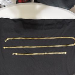 14k Franco Necklace and Bracelet $3500 Firm