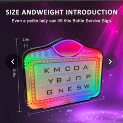 LED RGB Bottle Service Sign with Letters
