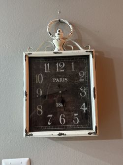Distressed White Wall clock