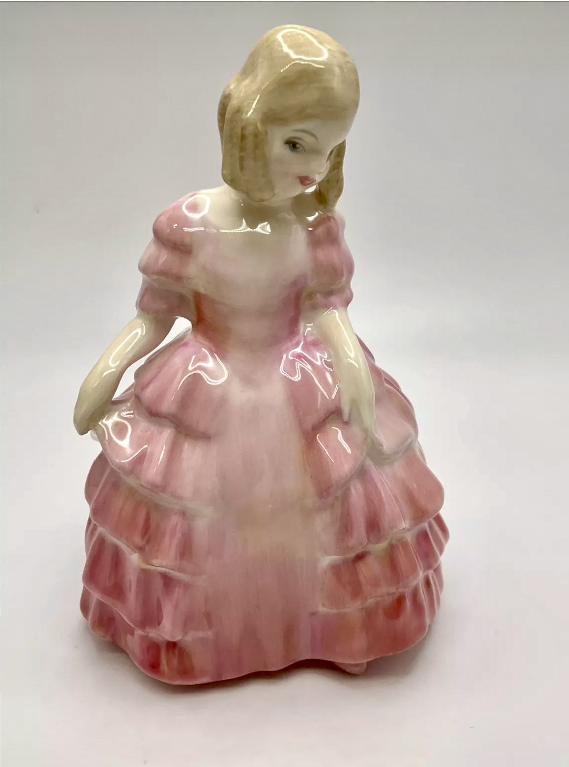 Vintage Royal Doulton Lady Girl Figurine "Rose" HN1368 Blonde In Pink Dress