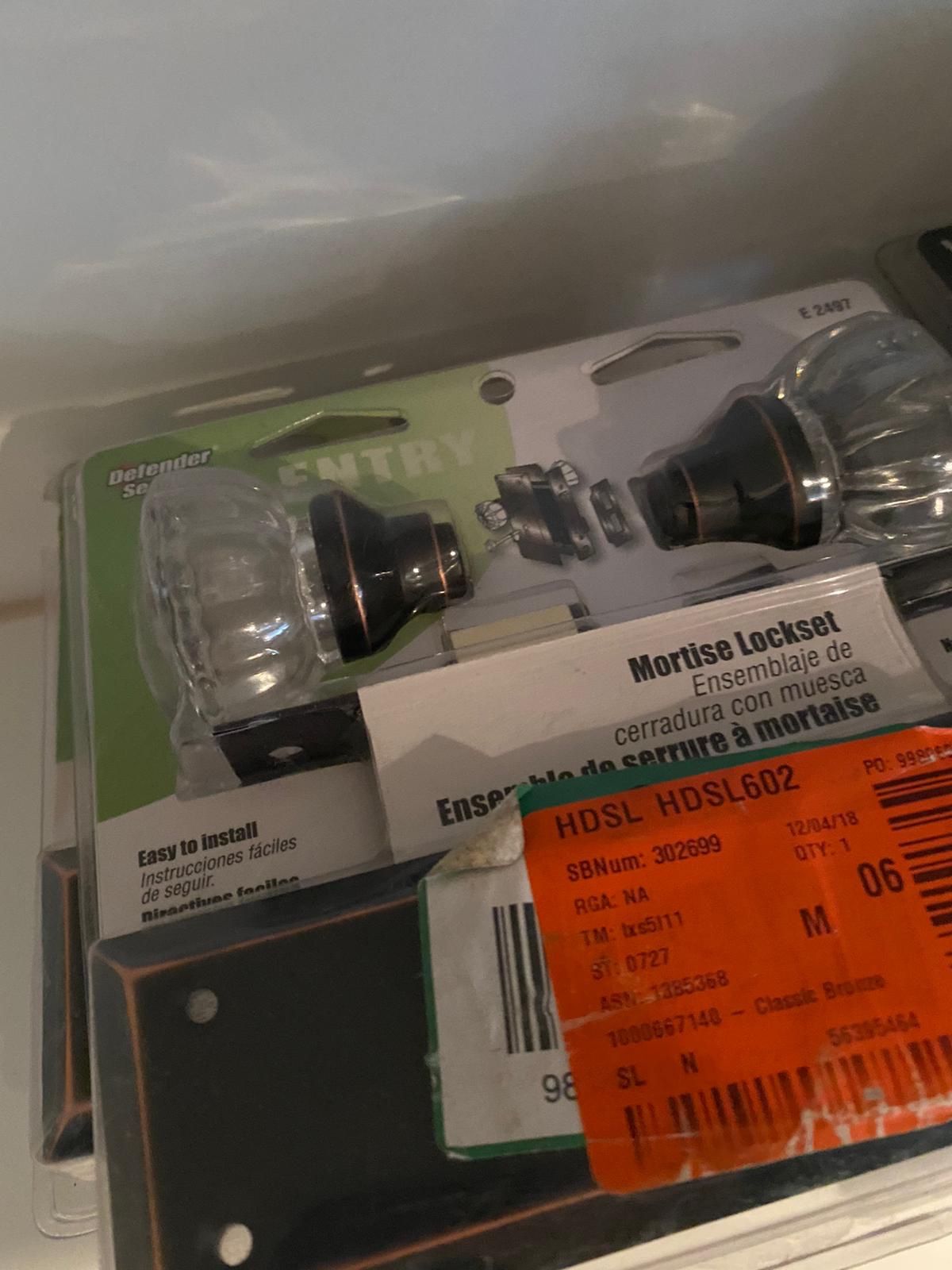 Prime-Line Steel, Classic Bronze with Glass Knob, Interior Door Lock