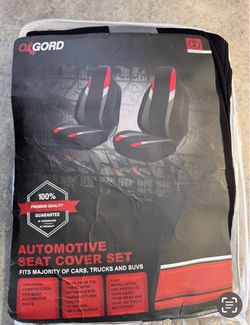 Car seat covers fabric material black and gray red 2front $19 or back bench $25 or full set $35 fits most small medium car seats bench seats for sedan