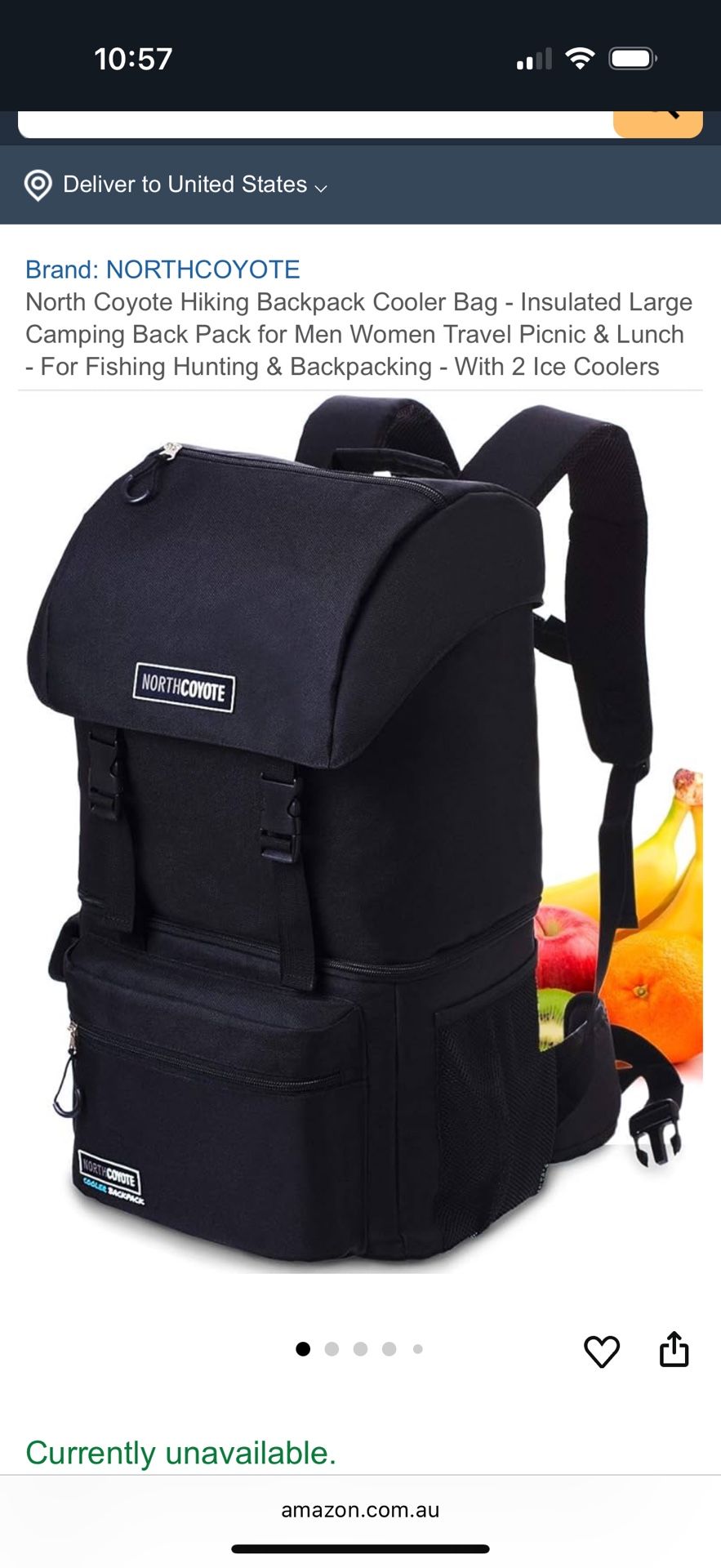 Hiking/Gym Backpack w/ Cooler Compartment