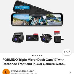 Pormido Triple Mirror Dash Cam