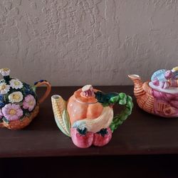3 NEW Decorative Teapots 