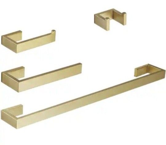 Home Mystique 4-Piece Bathroom Hardware Set In Gold