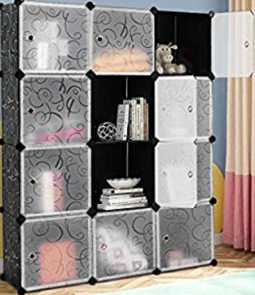 12 Cube Portable Closet Storage Organizer W / Doors