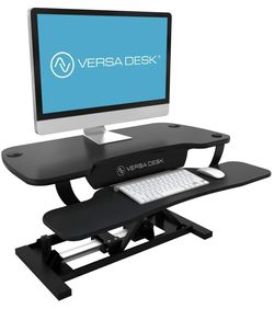 VersaDesk Power Pro Sit-To-Stand Height-Adjustable Electric Desk Riser,  Black
