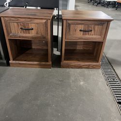 Farmhouse 23.6" 2-Piece Nightstand Set With Open Shelf & Ball Bearing Drawer $120/set  Warehouse Clearance Sale   🔥First Come, First Served🔥  🔥Rese
