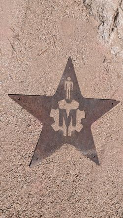 vintage rustic men's room sign metal bathroom star medallion rusty steel decoration man cave rustic decor desert