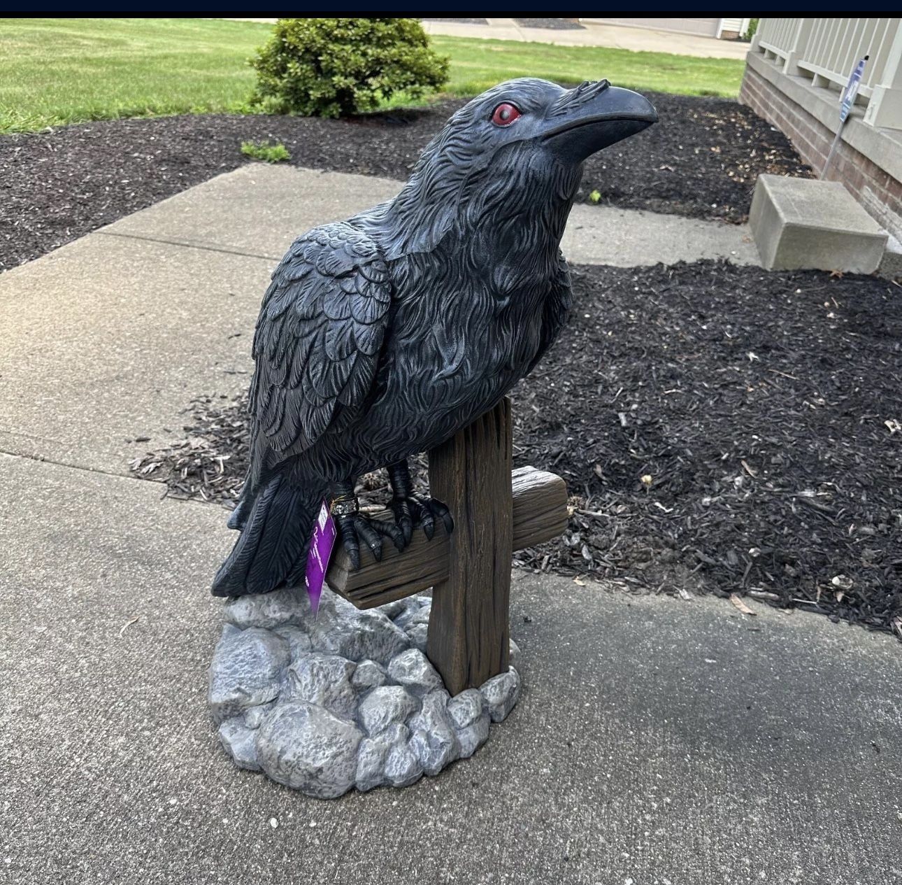 Heavy Duty 2.5 Foot Tall Raven On A Cross Blow Mold For Halloween - NEW WITH TAG