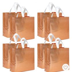 Birthday Wedding Gift Bags rose gold Reusable gift bag 12.6x11 inch 