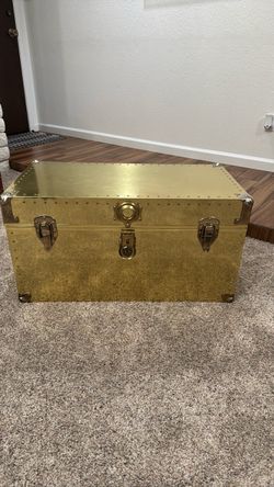 Antique Brass Cedar Trunk