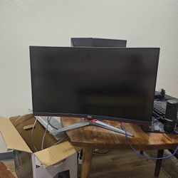 165 Hz Gaming Monitor 27 In Curved 1ms Response Time  With Power Cords