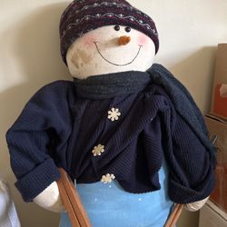Snowman Large Heavy Hand Painted Approx 31/2 To 4 Feet $50