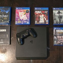 PS4 Slim, 6 Games, One Controller 