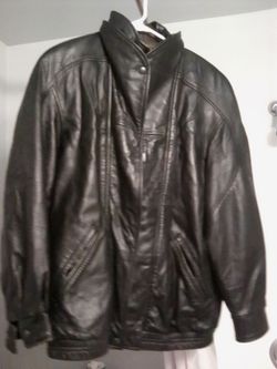 Black Leather Bomber Jacket