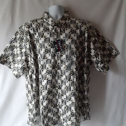 Trader Bay men's Hawaiian floral short sleeve button-down shirt size 2XL