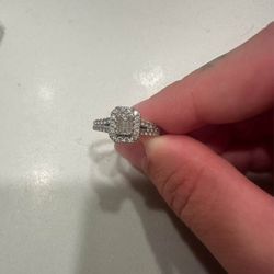 1ct Engagement Ring, Stacked Band