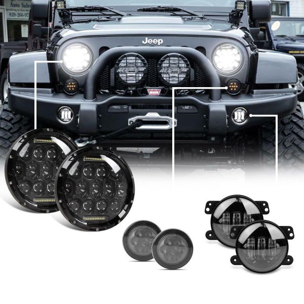 2007 2017 Jeep Wrangler Jk Led Headlight Fog Light Turn Signal 2007 2017 Jeep Wrangler Jk Led Headlight Fog Light Turn Signal Combo