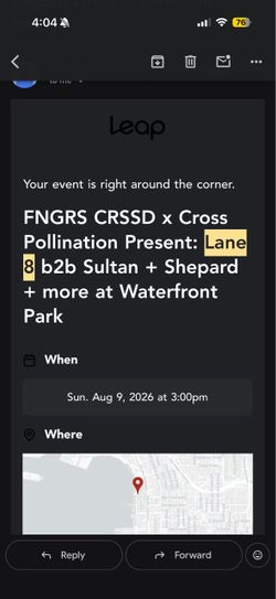 Lane 8 sultan + Shepard waterfront park tickets