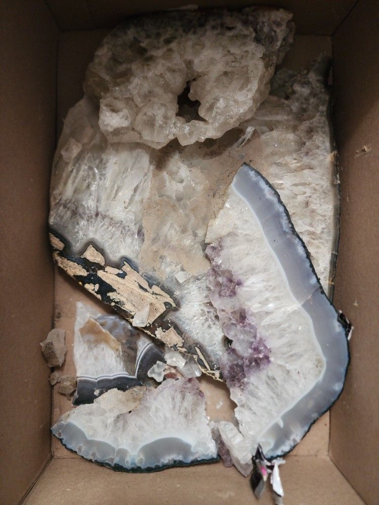 Box Of Broken Big Amethyst Slabs