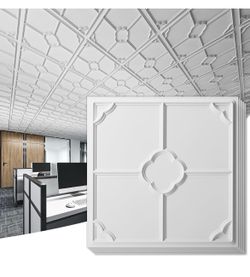 Art3d 12-Pack Lightweight Drop Ceiling Tiles for Suspended Grid, 2x2 ft Ceiling Panels in White, Cover 48 Sq.Ft@B9-430