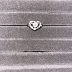 Heart Shape Ring  Size 6.5 Serling Silver