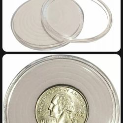 20Pcs 46mm Clear Plastic Round Coin Cases Capsules Container Holder Storage Box- NO COINS
