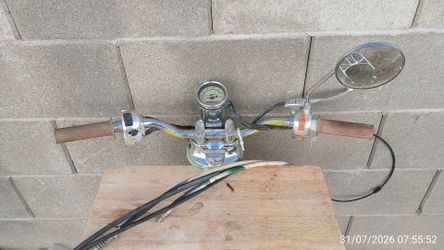 Pagsta / Johnny Pag Mini chopper Handlebars, Speedometer, Brake, and Clutch & Rear Rack all chromed out